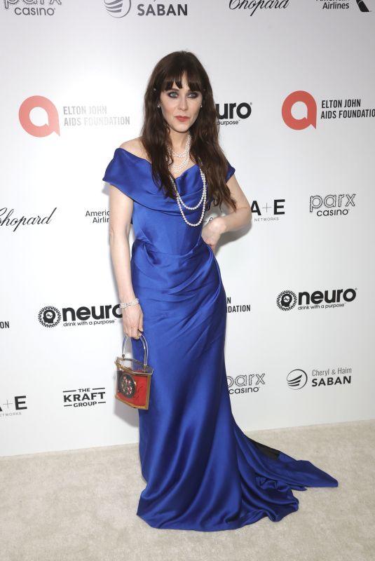 ZOOEY DESCHANEL at Elton John Aids Foundation’s 31st Annual Academy Awards Viewing Party in West Hollywood 03/12/2023