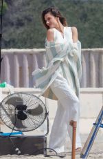 ALESSANDRA AMBROSIO at a Photoshoot on the Beach in Malibu 04/20/2023