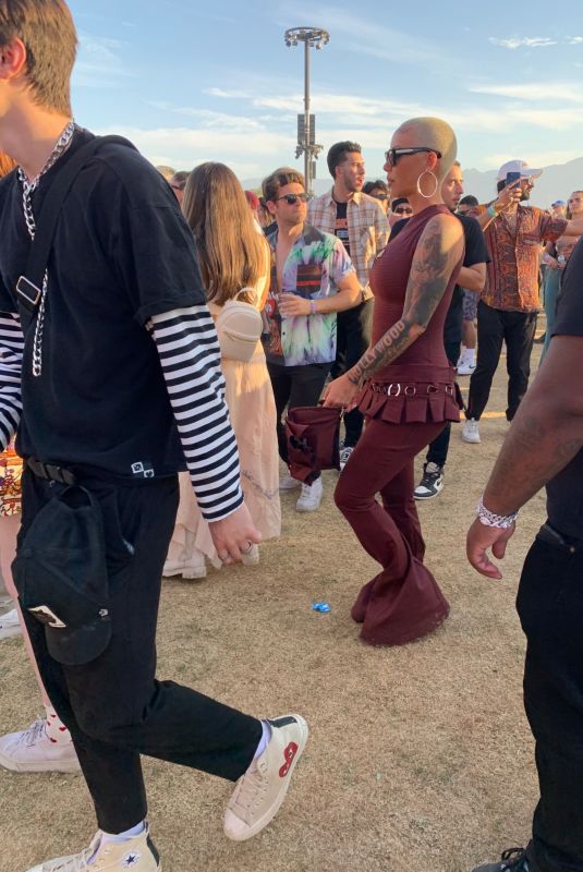 AMBER ROSE Out at Coachella Music Festival in Indio 04/16/2023