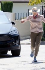 ANDIE MACDOWELL Out with Her Dog in Los Angeles 04/26/2023