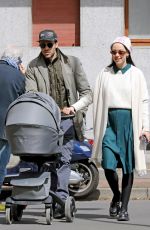 AURORA RAMAZOTTI and Goffredo Cerza Out with their Baby in Milan 04/15/2023