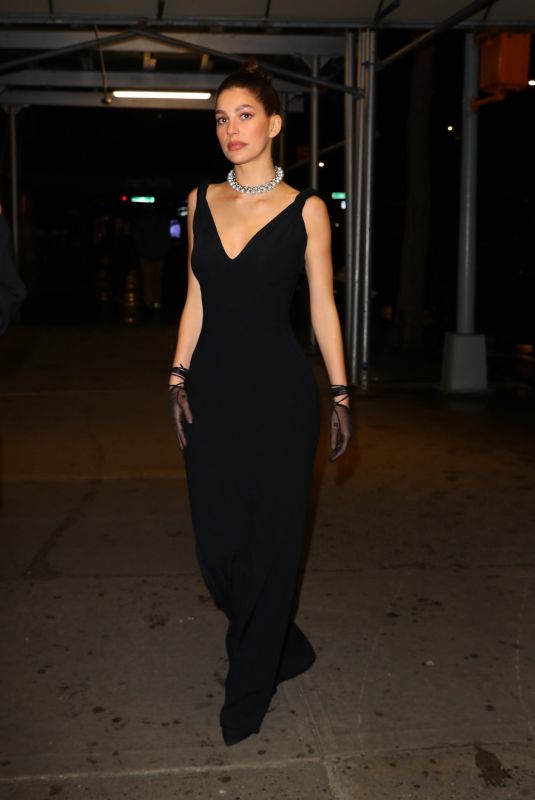 CAMILA MORRONE Arrives at What Goes Around Comes Around Karl Lagerfeld Retrospective in New York 04/28/2023