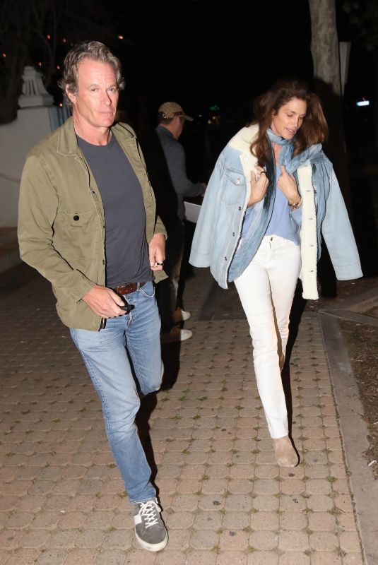 CINDY CRAWFORD and Rande Gerber at Taverna Tony Greek Restaurant in Malibu 03/31/2023