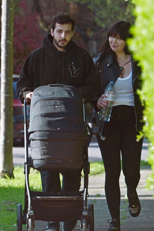 DAISY LOWE and Jordan Saul Out with Their Baby in London 04/19/2023