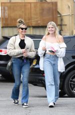 DENISE RICHARDS Out for Lunch with Her Daughters SAMI and LOLA at A Votre Sante in Brentwood 04/11/2023
