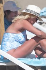 DENISE VAN OUTEN in Swimsuit at a Beach in Marbella 04/15/2023