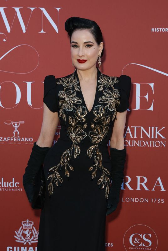 DITA VON TEESE at a Private View of Crown to Couture at Kensington Palace 04/04/2023