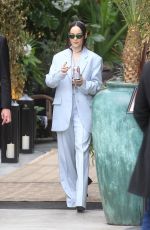 DOVE CAMERON in a Baby Blue Suit Leaves an Event in Hollywood 04/13/2023