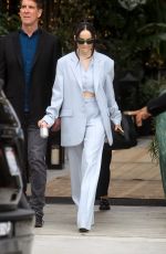 DOVE CAMERON in a Baby Blue Suit Leaves an Event in Hollywood 04/13/2023