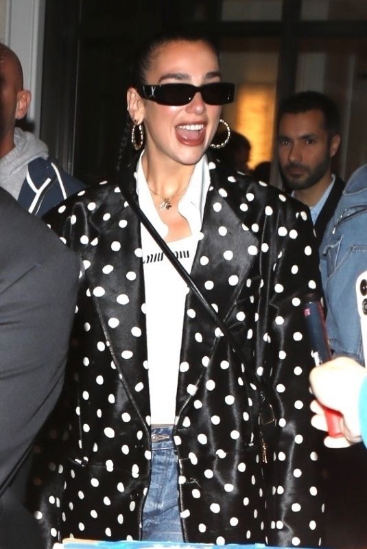 DUA LIPA Greeting Fans Out in New York 04/28/2023