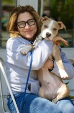 EDIE FALCO Out with Her Dog Mackie in New York 04/20/2023