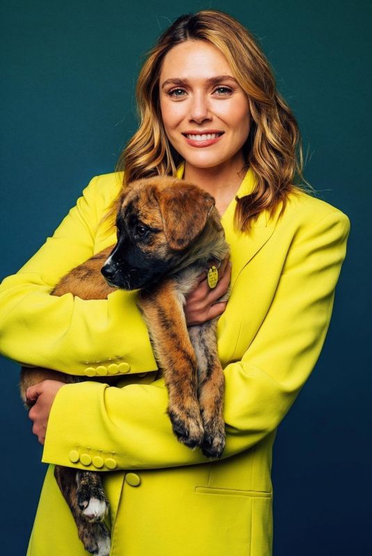 ELIZABETH OLSEN for Buzzfeed Celeb Puppy Interview, April 2023