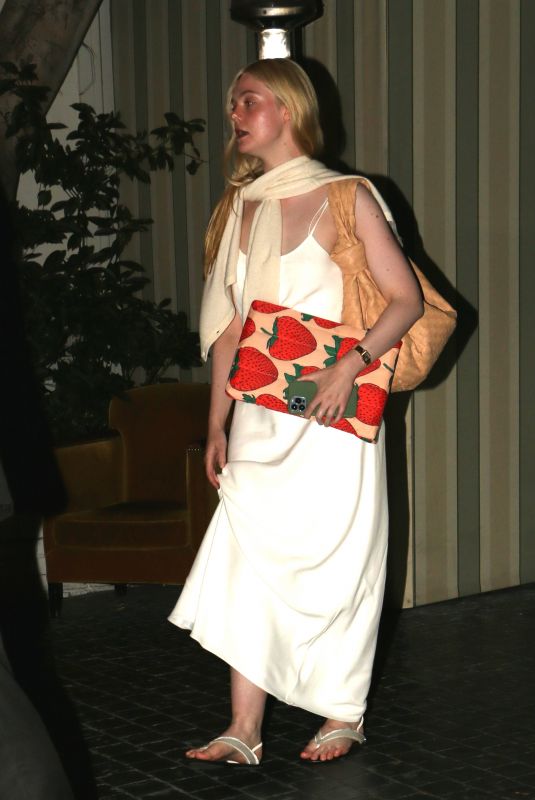 ELLE FANNING Leaves Chateau Marmont in Los Angeles 04/19/2023