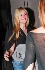 ELLE FANNING Out for Dinner at Craig