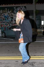 ELLE FANNING Out for Dinner at Craig
