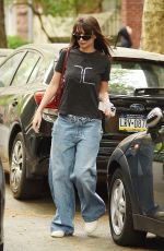 EMILY RATAJKOWSKI in Baggy Denim Takes an Uber Ride in New York 04/26/2023