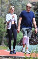 EMMA KROKDAL and Dolph Lundgren Out in Los Angeles 04/16/2023