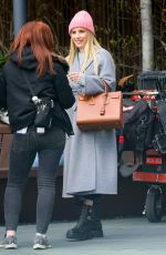 EMMA ROBERTS and CARA DELEVINGE on the Set of American Horror Story 04/24/2023