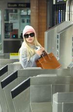 EMMA ROBERTS Filming at a Local Subway Station in Manhattan 04/25/2023