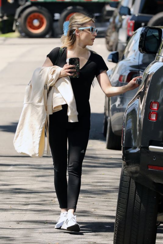 EMMA ROBERTS Out After a Workout in Los Angeles 04/05/2023
