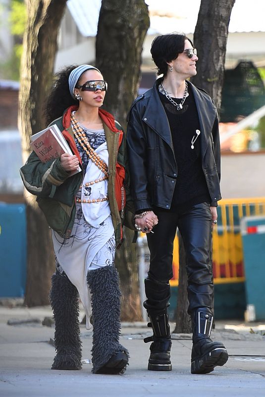 FKA TWIGS and Jordan Hemingway Out in New York 04/20/2023