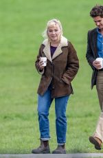 FLORENCE PUGH on the Set of We Live in Time 04/03/2023