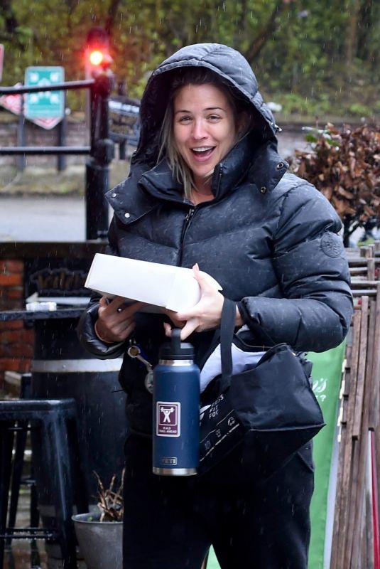 GEMMA ATKINSON Arrives at Hits Radio in Manchester 04/14/2023
