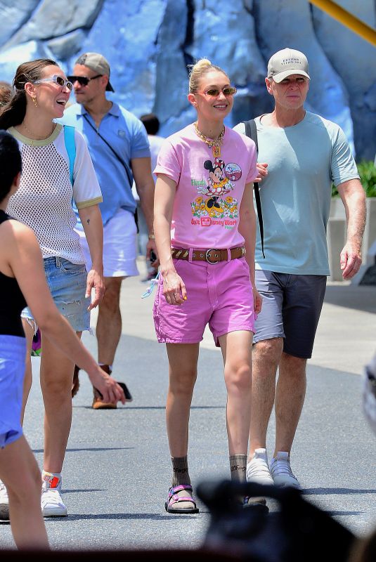 GIGI HADID Out on Her 28th Birthday at Walt Disney World in Olando 04/23/2023