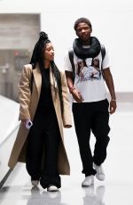 HALLE BAILEY Arrives at LAX Airport in Los Angeles 04/10/2023