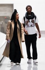 HALLE BAILEY Arrives at LAX Airport in Los Angeles 04/10/2023