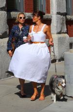 HELENA CHRISTENSEN Out with Her Dog in New York 04/21/2023