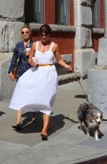 HELENA CHRISTENSEN Out with Her Dog in New York 04/21/2023