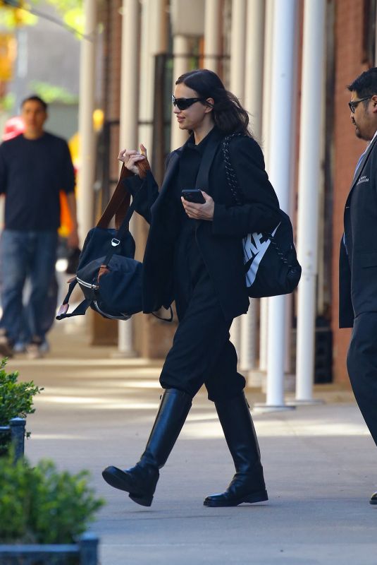 IRINA SHAYK Leaves Her Apartment in New York 04/12/2023