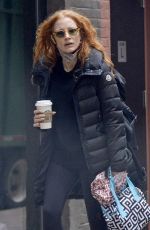 JESSICA CHASTAIN Out for Coffee in New York 04/05/2023