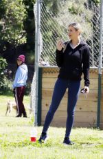 JOANNA KRUPA Shooting a Commercial for Purina Dog Food in Los Angeles 03/31/2023