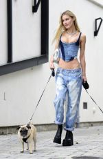 JOY CORRIGAN Out with Her Dogs in Los Angeles 04/02/2023