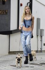 JOY CORRIGAN Out with Her Dogs in Los Angeles 04/02/2023