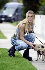 JOY CORRIGAN Out with Her Dogs in Los Angeles 04/02/2023