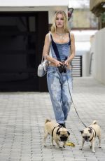 JOY CORRIGAN Out with Her Dogs in Los Angeles 04/02/2023