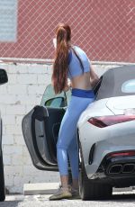KAREN GILLAN in Tights Leaves a Gym in Los Angeles 04/25/2023