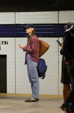 KATIE HOLMES Heading to Her Final Performance of The Wanderers in New York 04/02/2023