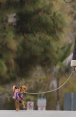 KELLY GALE Out with Her Dog for a Morning Stroll in Venice Beach 04/17/2023