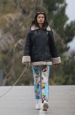 KELLY GALE Out with Her Dog for a Morning Stroll in Venice Beach 04/17/2023