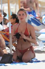 KIMBERLEY GARNER in Bikini with Friends at Soho Beach House in Miami Beach 04/07/2023