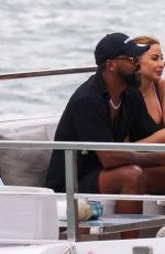 LARSA PIPPEN and Marcus Jordan Boating Around Miami Bay 04/10/2023