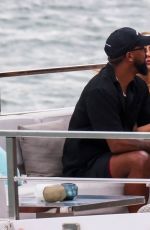 LARSA PIPPEN and Marcus Jordan Boating Around Miami Bay 04/10/2023