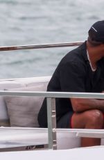 LARSA PIPPEN and Marcus Jordan Boating Around Miami Bay 04/10/2023