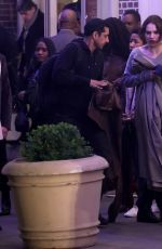 LILY JAMES and Riz Ahmed on the Set of Relay in New York 04/21/2023
