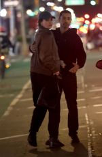 LILY JAMES and Riz Ahmed on the Set of Relay in New York 04/21/2023