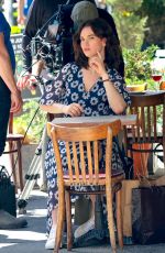 LILY JAMES on the Set of Relay in New York 04/12/2023